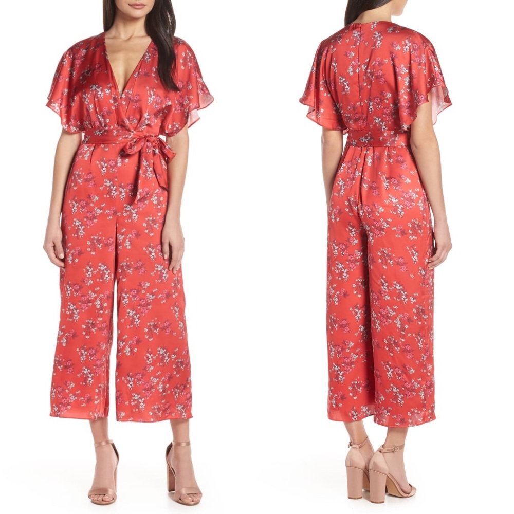 Keepsake Stop Me Jumpsuit in Small Floral Red $225